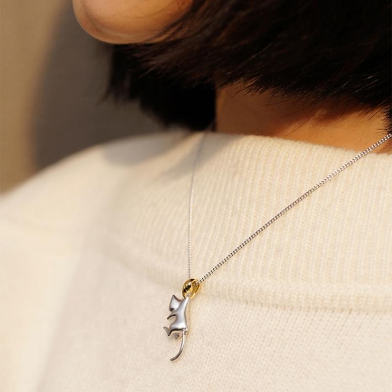 Lovely Cat Pendant Necklace Simple Collar Necklace Neck Chain Y2K Cute Animal Neck Chain Fashion Statement Jewelry