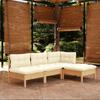 Day and Night - Day and Night Garden Furniture 4 Pieces Cream Pine Wood Cushions