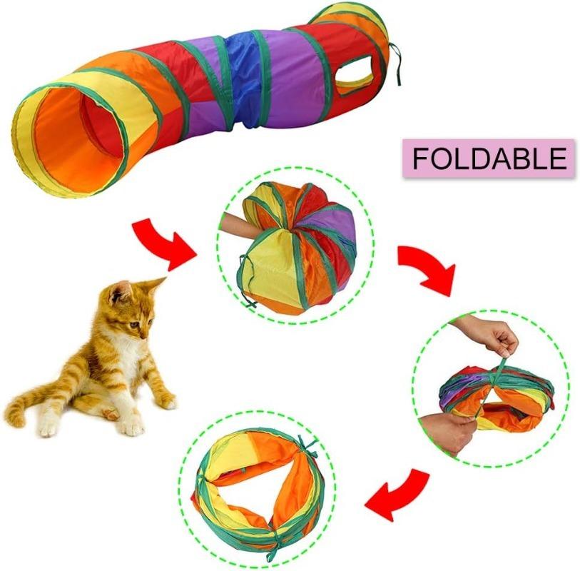 Cat Tunnel Long T/Y Ways Cat Play Tunnel Foldable Funny Interactive Indoor Play Toys Games Kitty Cubes Pet Supplies
