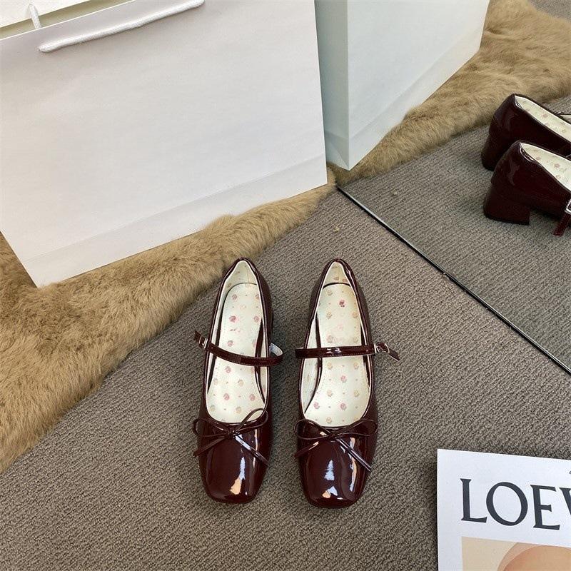 

Красивые туфли-лодочки с юбкой, нежные женские туфли Мэри Джейн, средний каблук, красные маленькие кожаные туфли, туфли на высоком каблуке, тренд 39