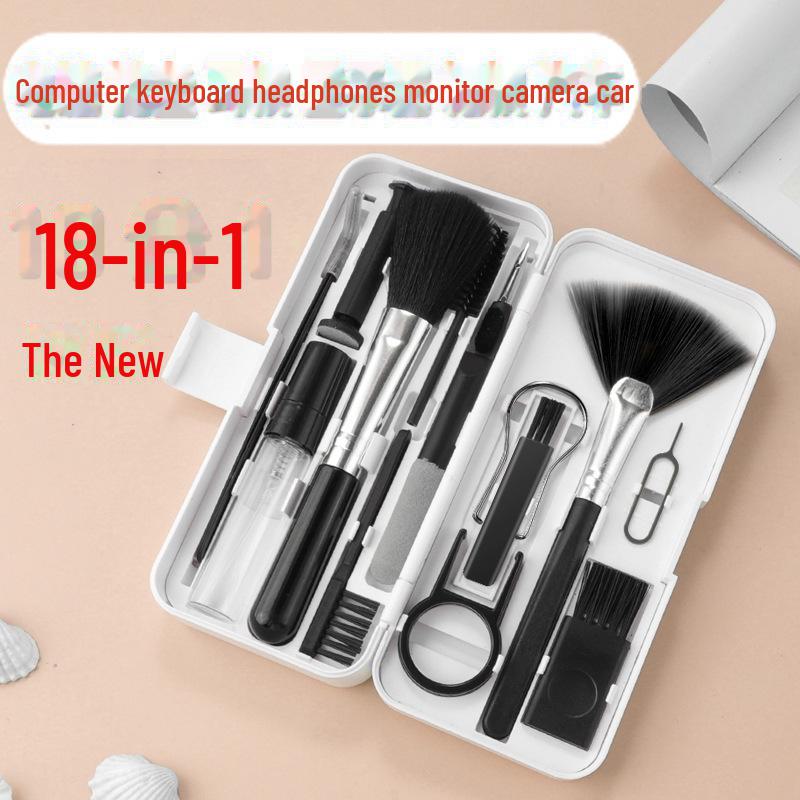 Multifunctional Cleaning Set: Keyboard Brush & Phone/Headset Cleaning Pen