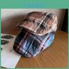 Fashion Plaid Beret Hat For Women Summer Breathable Sun Protection