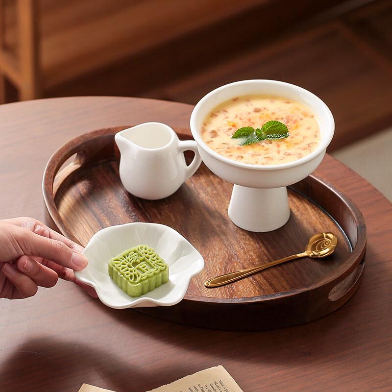 Japanese Style Ceramic High-Foot Dessert Bowl