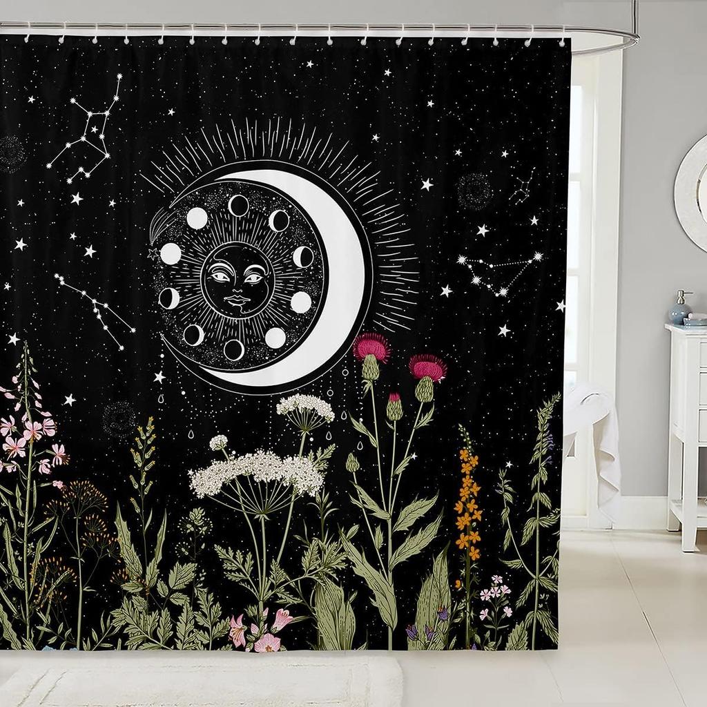 Japanese Ukiyoe Fish Shower Curtain Ocean Surfing Koi Fabric Shower Curtains Kids Boys Adult Japanese-Style Exotic Koi Animal