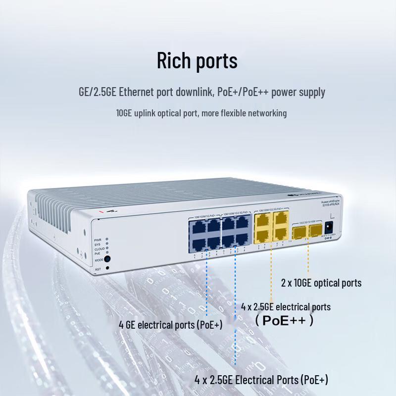 Huawei Kunling S310S-4P8UN2X Layer 3 Manageable 10 Gigabit PoE Switch