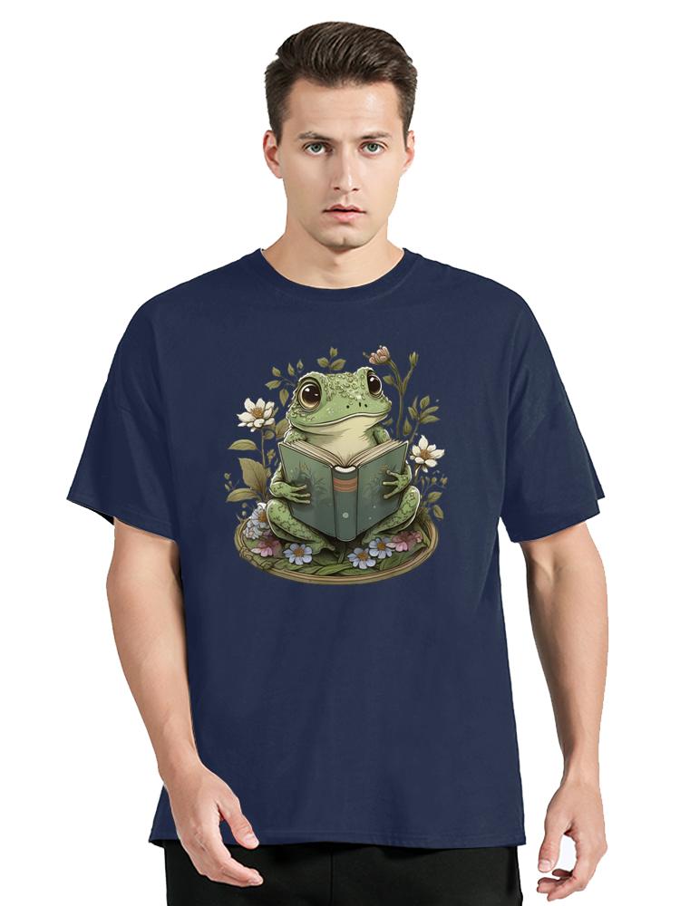 Cute Cottagecore Floral Frog Aesthetic Graphic TShirt Casual T Shirt Cotton Tops Tees Unisexs Clothes Oversized Unisex Tshirt