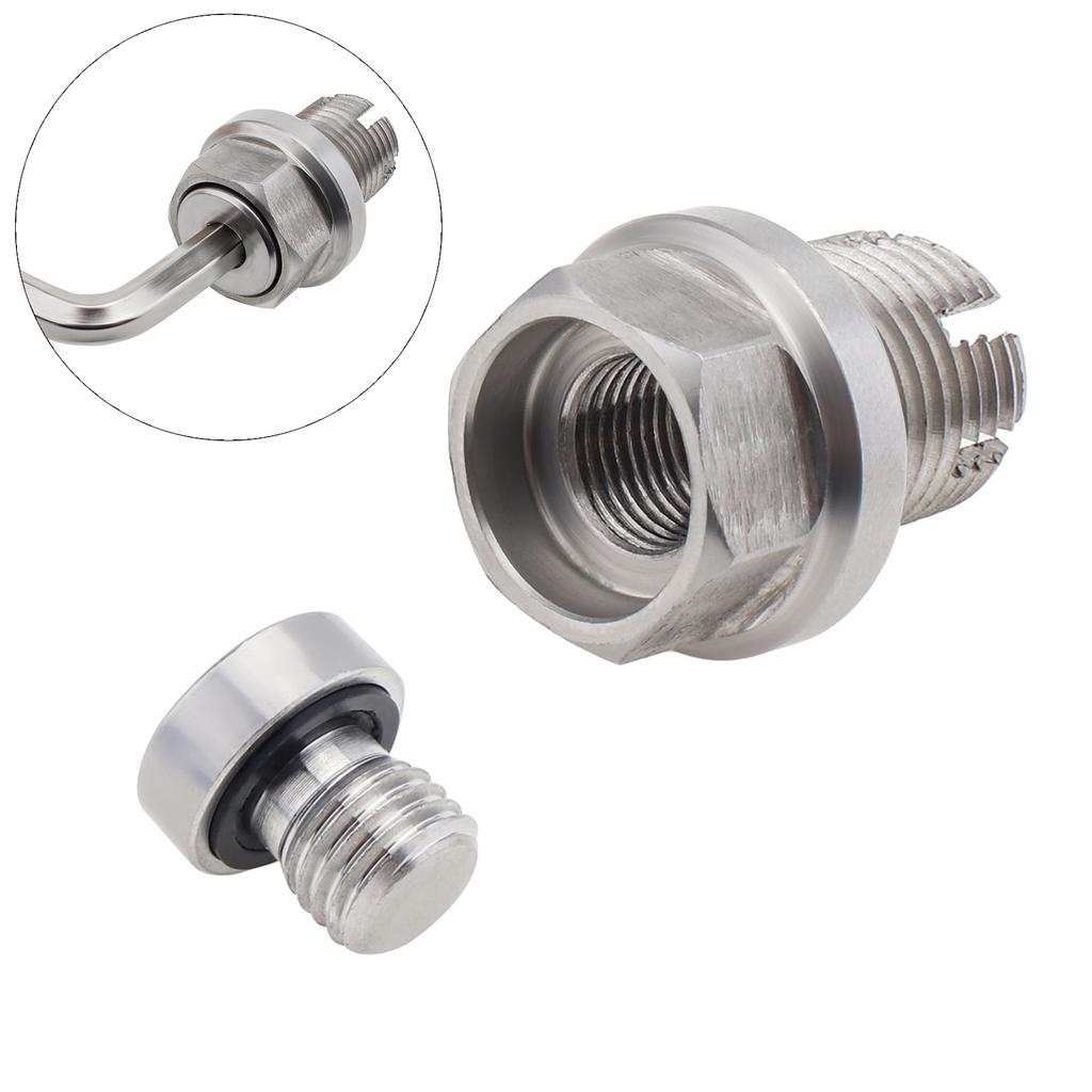 M16.1X1.5 Stainless Steel Self Tapping Oil Drain Plug Thread Repair Kit with O Circle Hex Wrench for Oil Pan Silver
