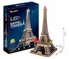 Cubic fun puzzle 3d wieża eiffla podświetlenie led cubicfun l091h