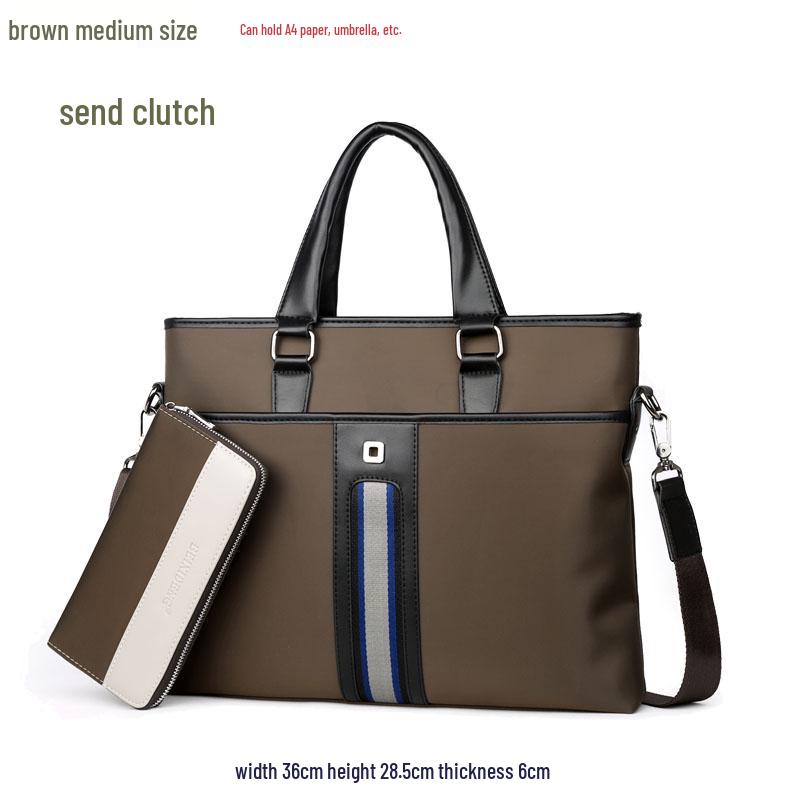Men's Oxford Cloth Business Casual Crossbody Bag - Korean Style Canvas Briefcase and Shoulder Bag.