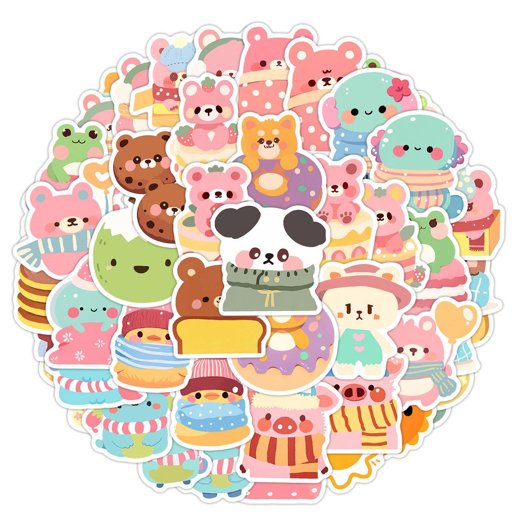 Kawaii Cat Sticker Cute Girl Sticker Kawaii Cartoon Princess Girl Sticker Lovely Sticker for DIY Decorative Scrapbook Bottle Luggage