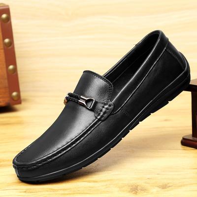2022 Genuine Leather Loafers Men Luxury Brand Rubber Soft Casual Slip On Men'S Shoes Breathable Flats Male Fashion Driving Shoes