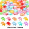 100 Pièces Mini Tortue Lumineuse Huit Couleurs Perle Décorative Décoration Accessoires DIY Accessoires en Résine Décoration DIY Faite Main