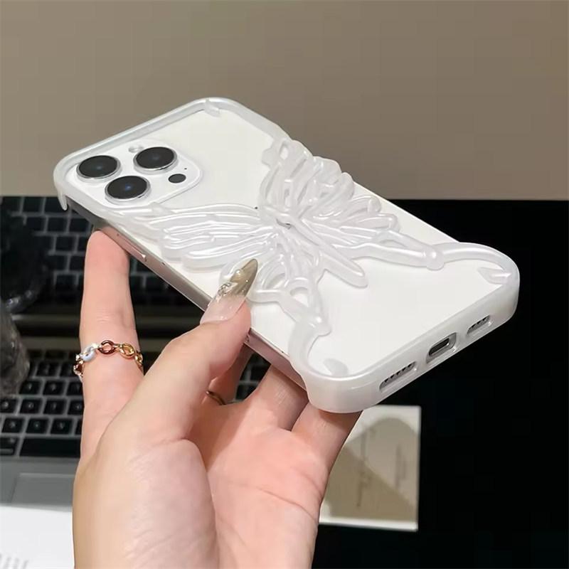 3D Schmetterling Hohl Wärmeableitende Handyhülle Für iPhone 17 Air 16 15 14 13 12 11 Pro Max Plus Galvanisierte Hartschale