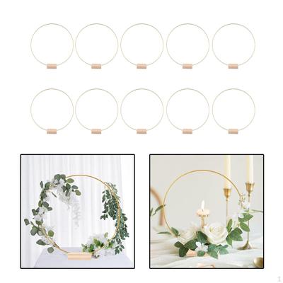 10 Pack Metal Floral Hoop Wreath Centerpiece Table Decorations, Gold Craft Rings for DIY