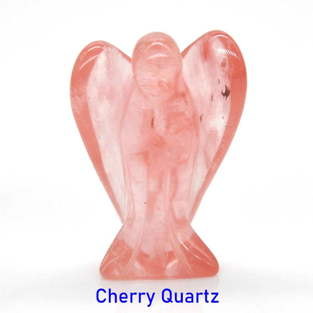 1.5" Guardian Angel Figurine Natural Healing Crystal Statue Home Stone Decor Study Craft Gift Trinket Room Ornament