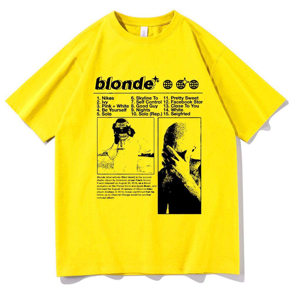 Best Famous Rapper Frank Hip Hop Oversized T Shirts Ocean Fashion Streetwear Unisexs Blond Tshirt Unisex Women Vintage Casual Tees