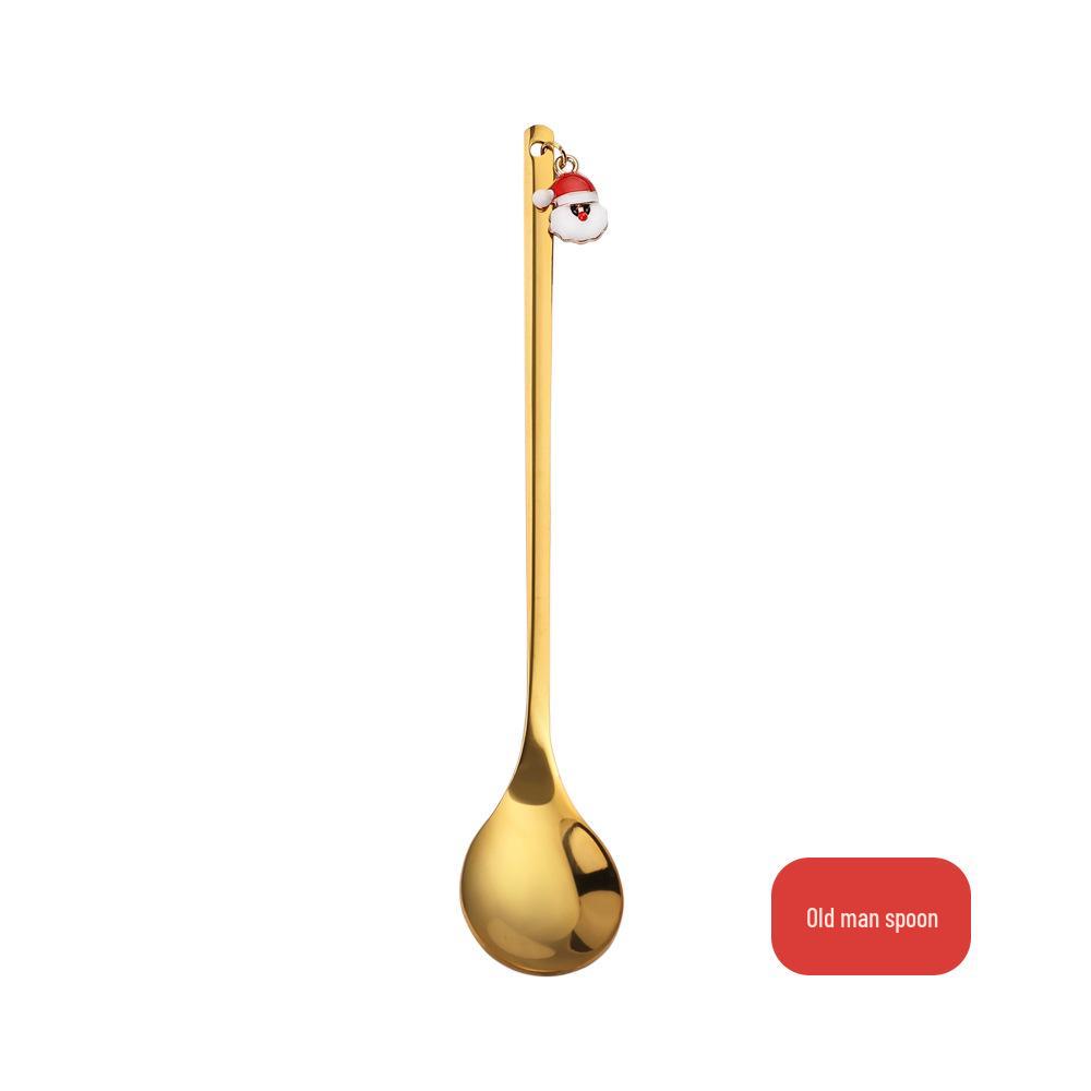 J Creative Christmas Reindeer Spoon & Fork Set - Cute Dessert & Coffee Stirring Gift