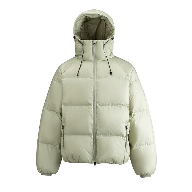 Unisex Hooded Short Puffer Jacket With 85% White Duck Down Warm Winter Coat Teens Adults