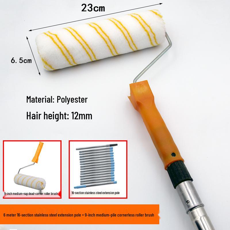 Adjustable Stainless Steel Telescopic Handle Waterproof Paint Roller Brush