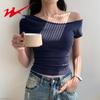 Women's Asymmetric Off-Shoulder Short Sleeve T-shirt