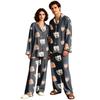 Unisex Casual Long Sleeve Long Pants Pajama Set for Home Lounging