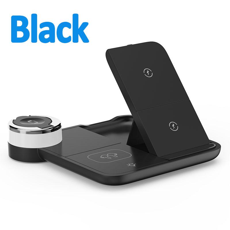 100W Fast Wireless Charger Stand 8 Lights 4 In 1 Foldable Charging Dock Station for iPhone 14 13 12 11Pro Max iWatch 8 7 AirPods
