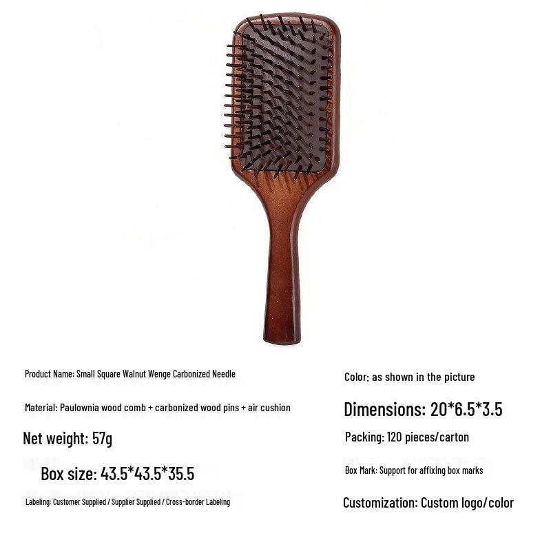 Beech Wood Air Cushion Massage Comb for Scalp and Hair Care