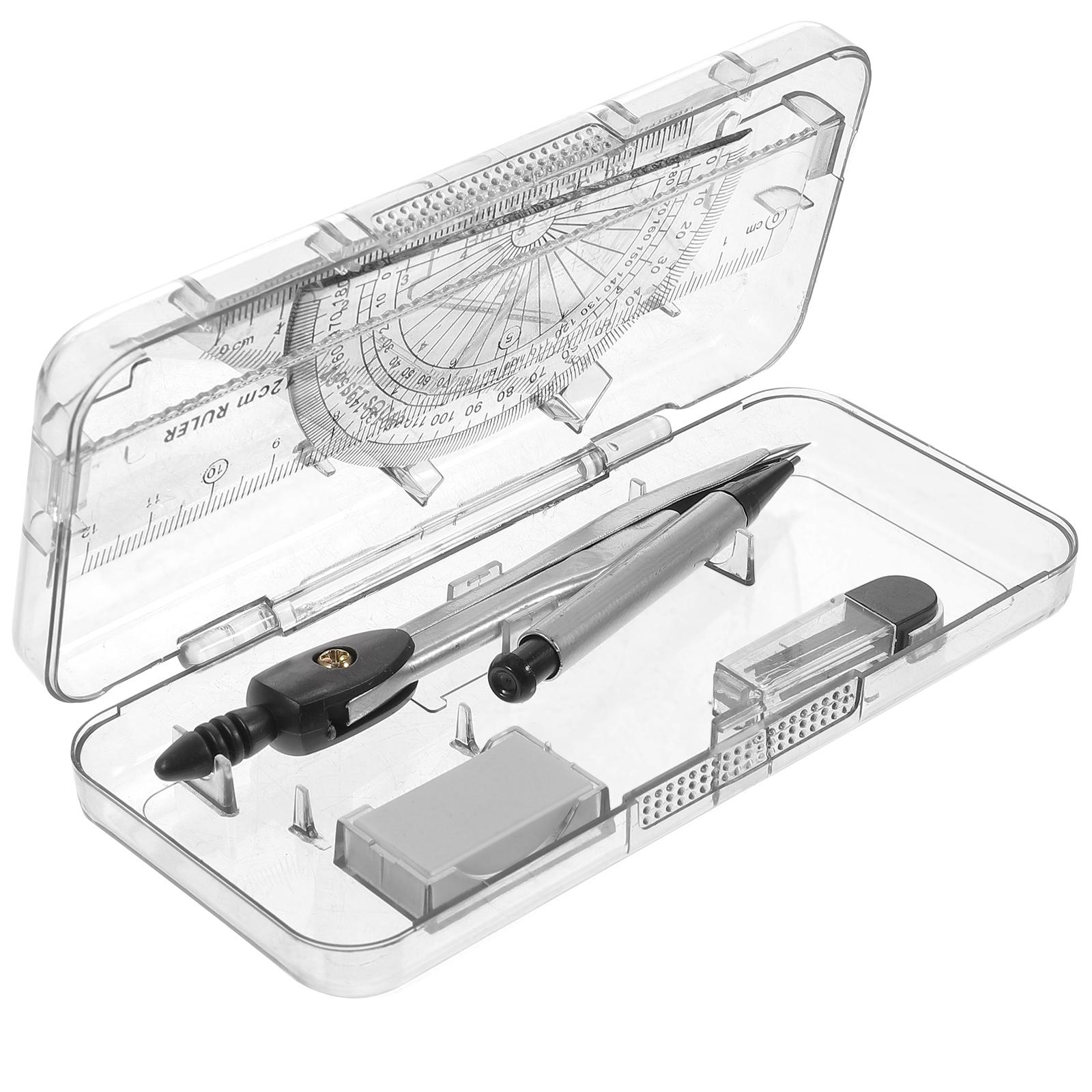 

1 набор Линейка Циркуль Карандаш Набор Геометрия Математика Студент Рисование Канцелярские товары Математические Для Мальчика Девочки Подарок Школьные принадлежности