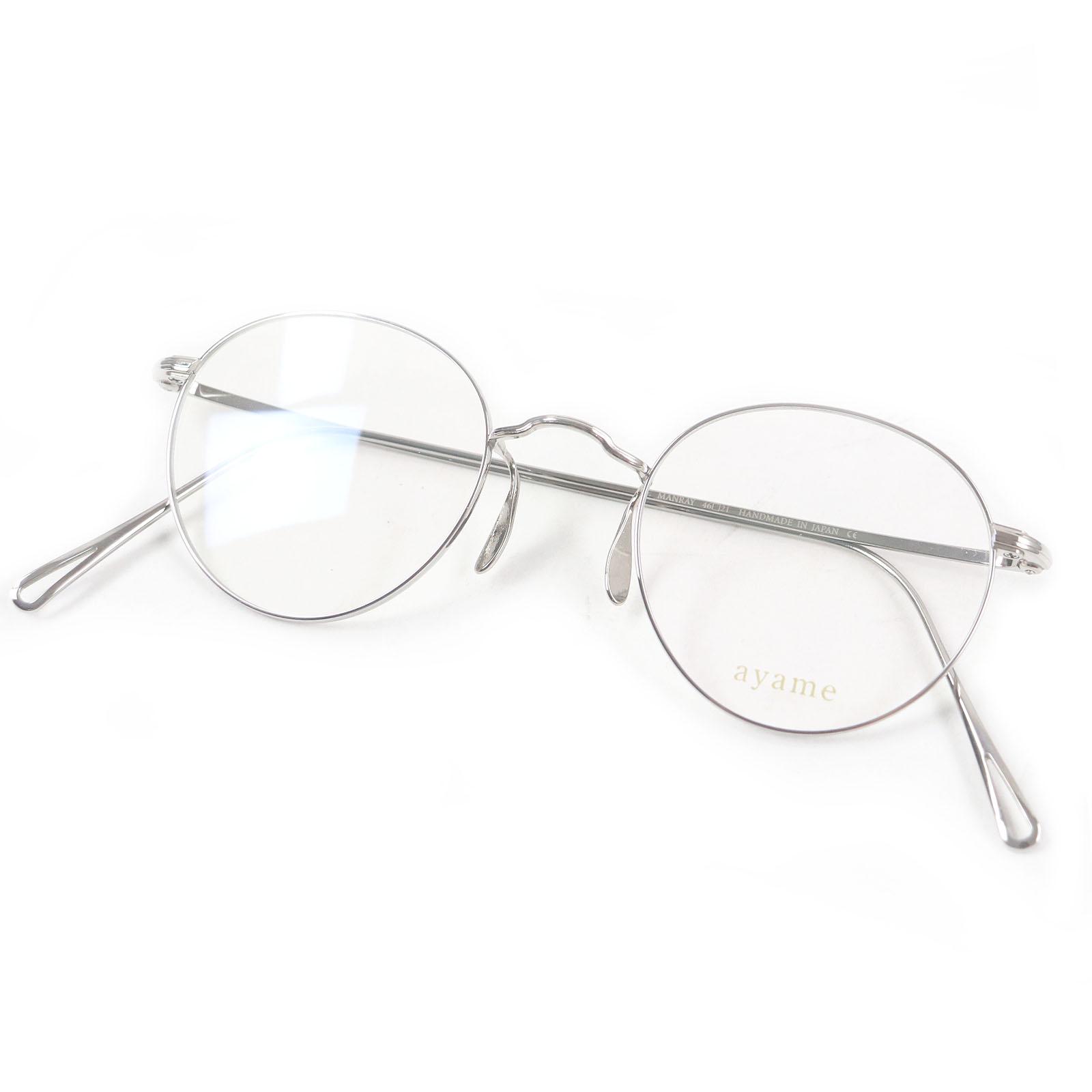 

Excellent ayame Glasses MANRAY Boston Frame Silver mens Used