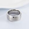 Simple Matte Titanium Steel Ring, Gold-plated Wide Brushed Ring
