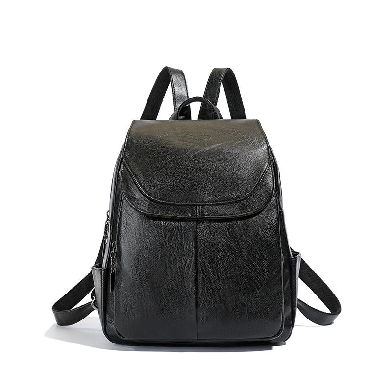 Schoolbag High-end Backpack Upper Grade 1011 New Fashion Women's Backpack Large Capacity Foreign Gas PU Soft Leather Travel Bag