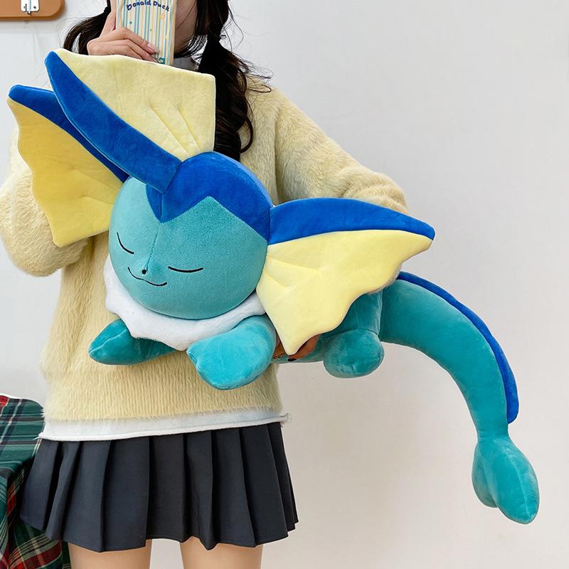 30-70cm Vaporeon Plush Toys Large Cartoon Plushie Cute Eevee Anime Pillow Doll Stuffed Gift for Childrens Xmas