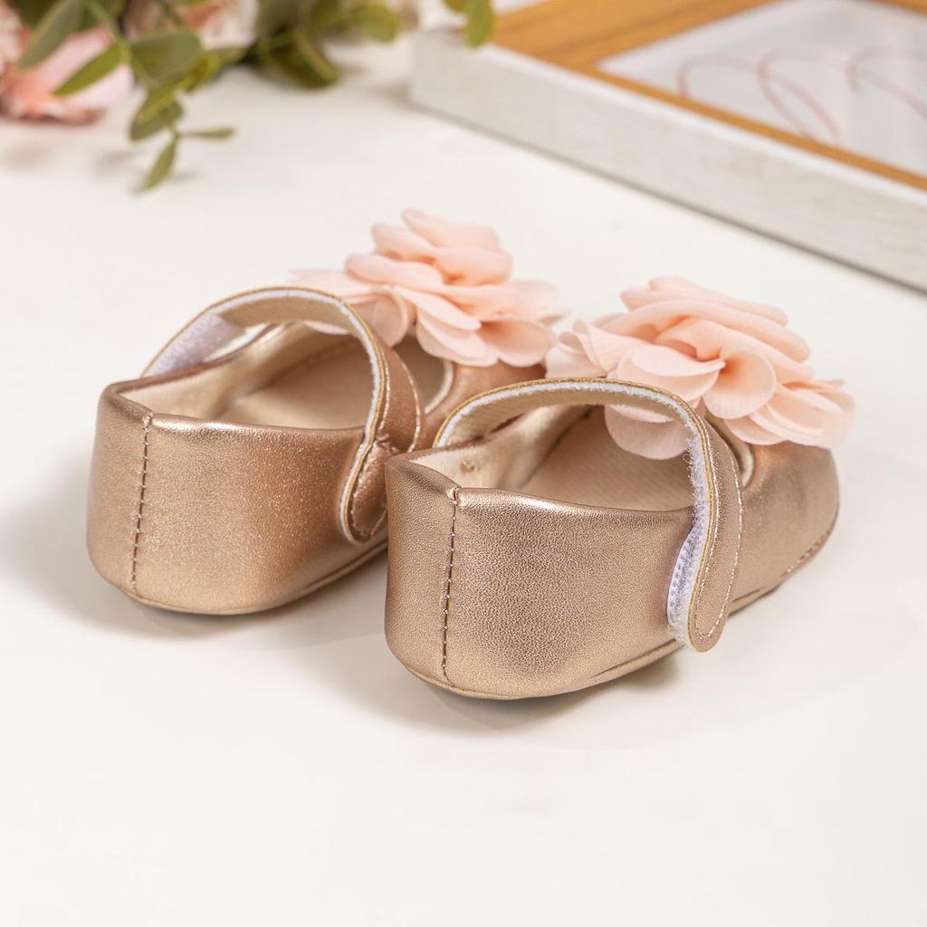 2024 Spring & Autumn Flower Velcro Princess Baby Walker Shoes