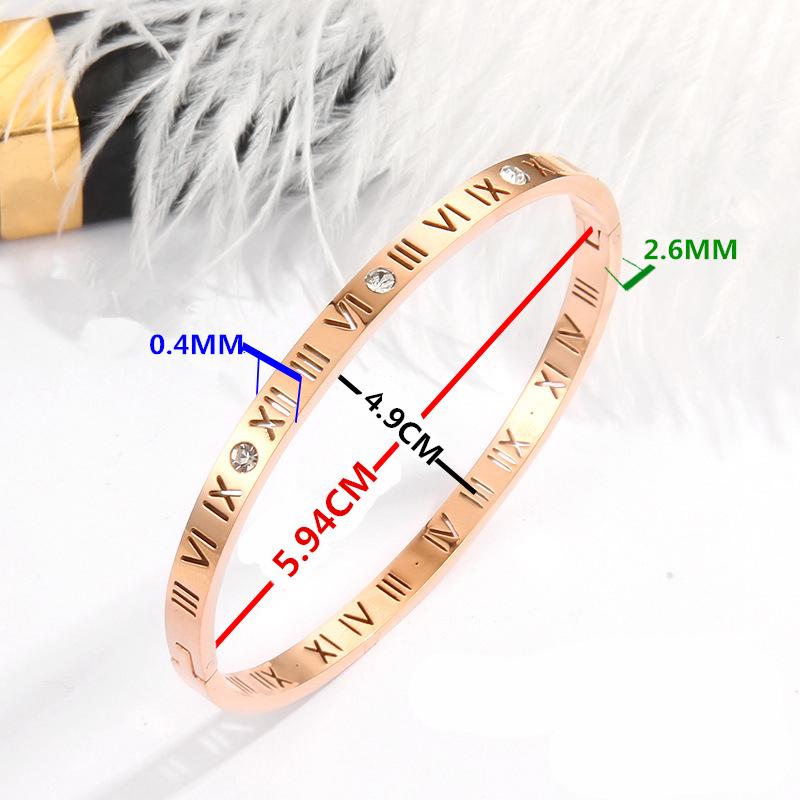 Titanium Steel Bracelet Fashion Personality Roman Character Do Not Fade Bracelet Simple Women's Bracelet Accessories Men's