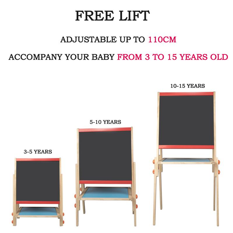 BABIBO New Wooden Children's Magnetic Drawing Board/children's Lifting Bracket Type Small Blackboard/dust-free Blackboard Gift Toys