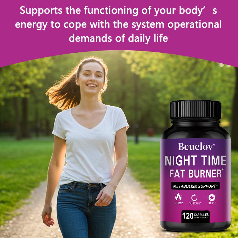 Capsule Brucia Grassi Notturne Bcuelov Aiutano nella Gestione Metabolica del Peso e Migliorano la Digestione con 120 Capsule
