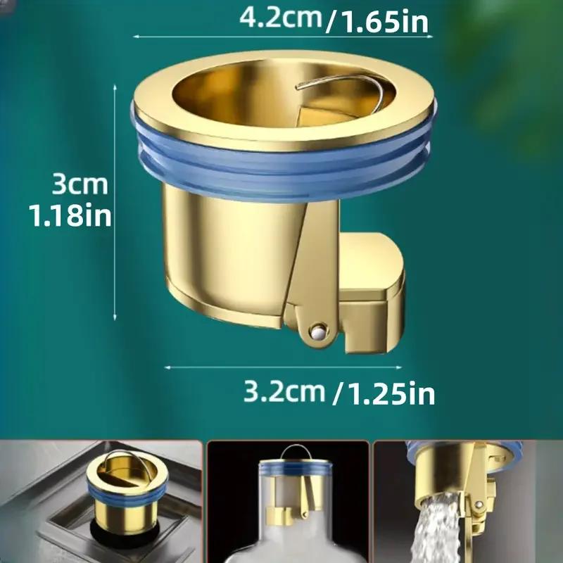 Floor Drain Core, All Copper, Odor Proof Core, Drain Guard Sewer Backflow Preventer, Deodorization Drain Plug Hair Stopper, Hair