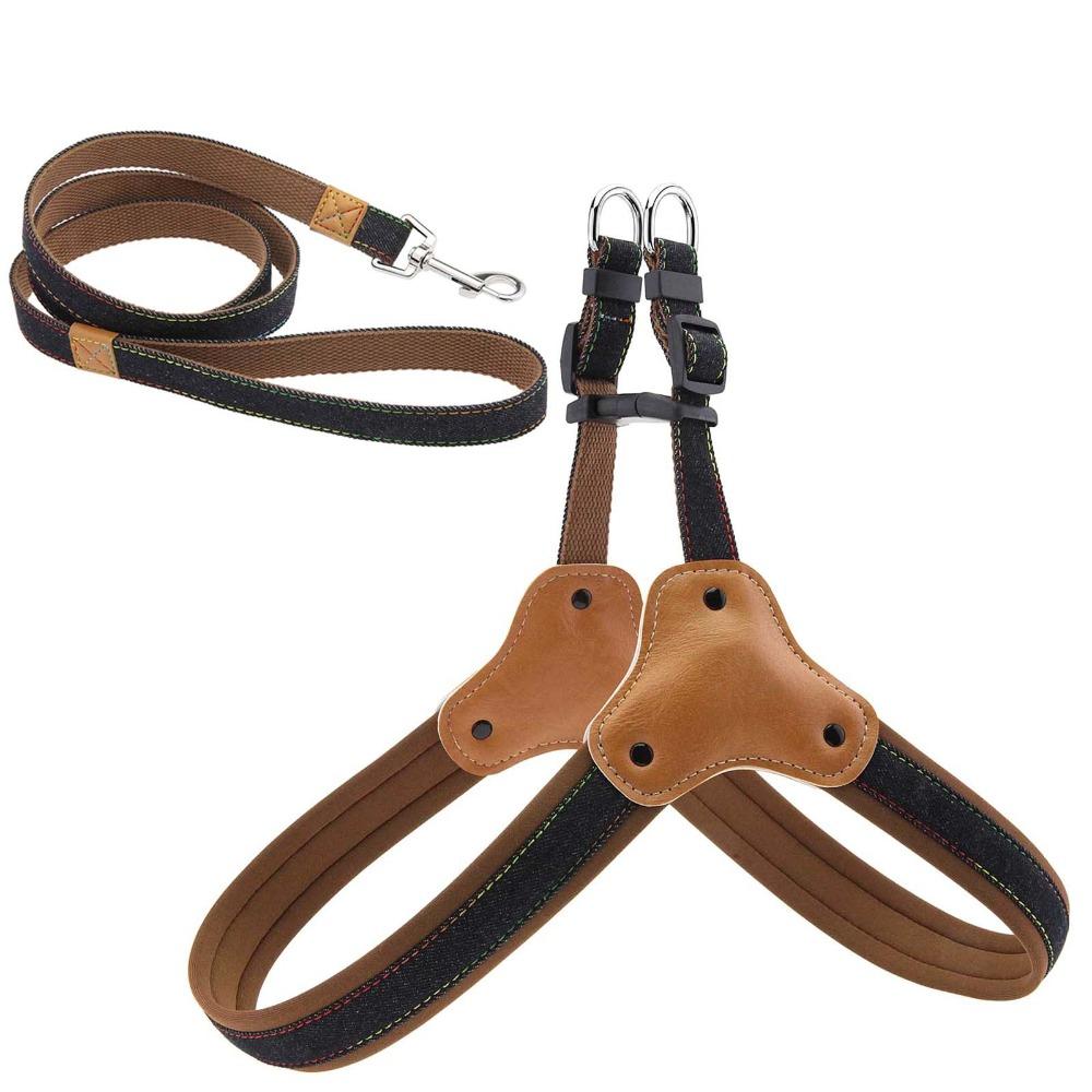 

Collars Harnesses Leads Pet Leash Dog Harness Explosion Proof Breathable Adjustable Small Medium Large Saddle Walking Rope Chain S чорний
