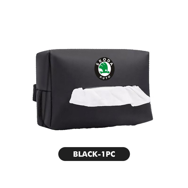 AAFO1 Car Styling Tissue Bag Armrest Box Paper Towel Interior Organizer Accessories For Skoda Kamiq Karoq Octavia 2 3 Rapid Scala Kami