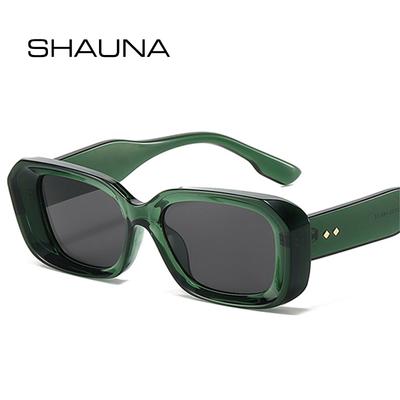 Retro Square Sunglasses Women Fashion Rivets Gradient Shades UV400 Men Green Pink Sun Glasses
