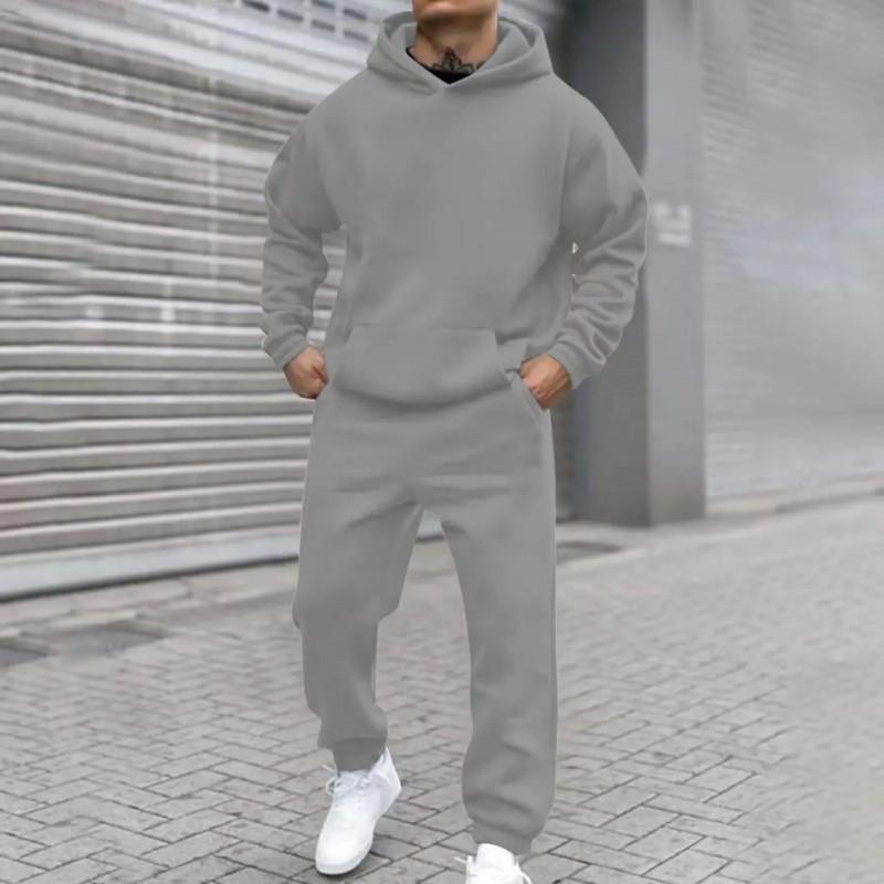 Set Tuta con Felpa con Cappuccio Casual da Uomo Donna Vestibilità Larga Misto Cotone Tuta da Ginnastica Abbigliamento Quotidiano