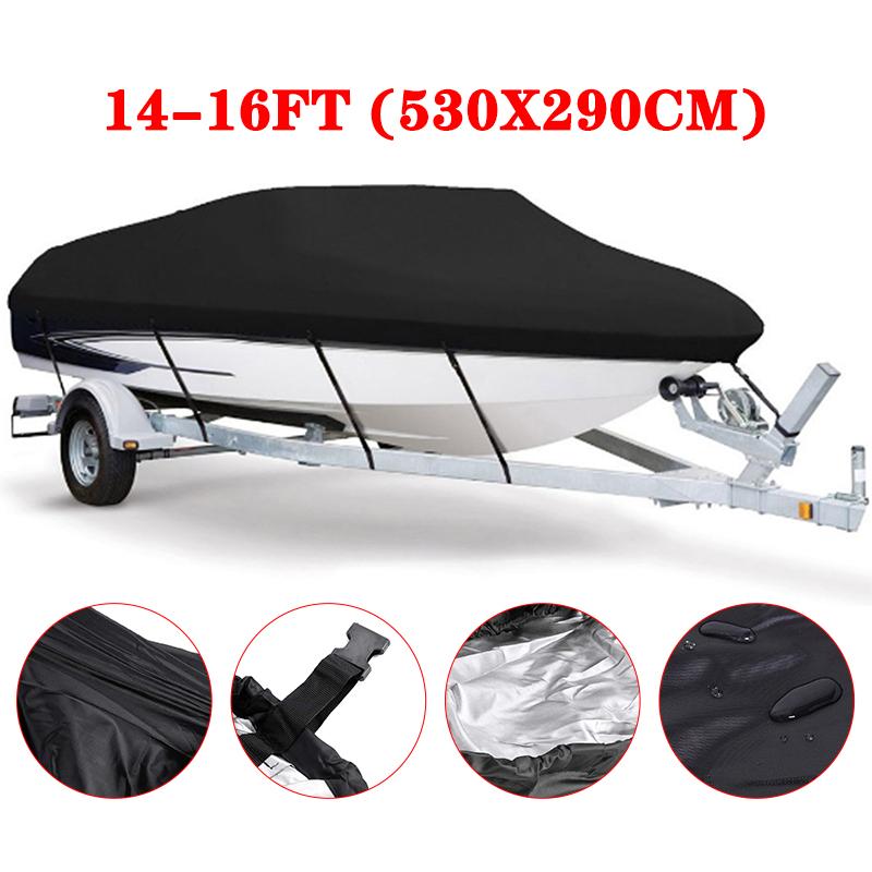210D Yacht Boat Cover 11-19FT Barco Boat Cover Anti-UV Waterproof Heavy Duty  Marine Trailerable Canvas Boat Accessories