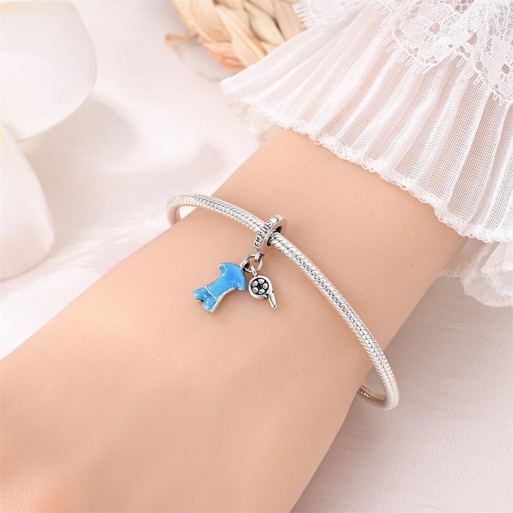 Charm Bead Components Authentic Original Copper Metal Lucky Football Commemorative Pendant Bead Component Bead Components Compatible With Bracelet