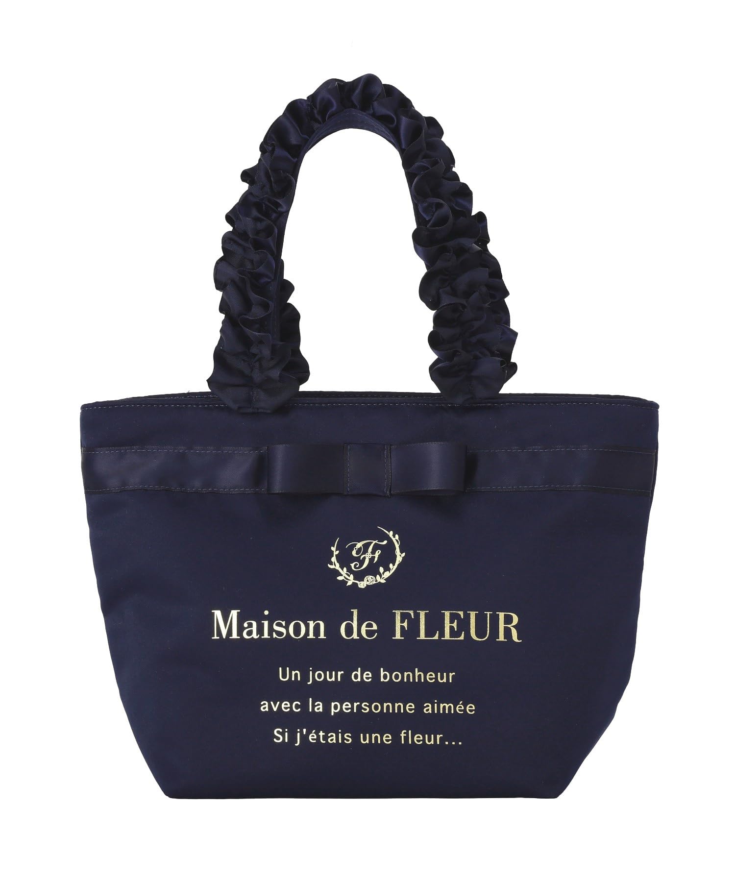 Maison de FLEUR Brand Logo Frill Handle Tote Bag S Navy F Tote Bag 08001386400