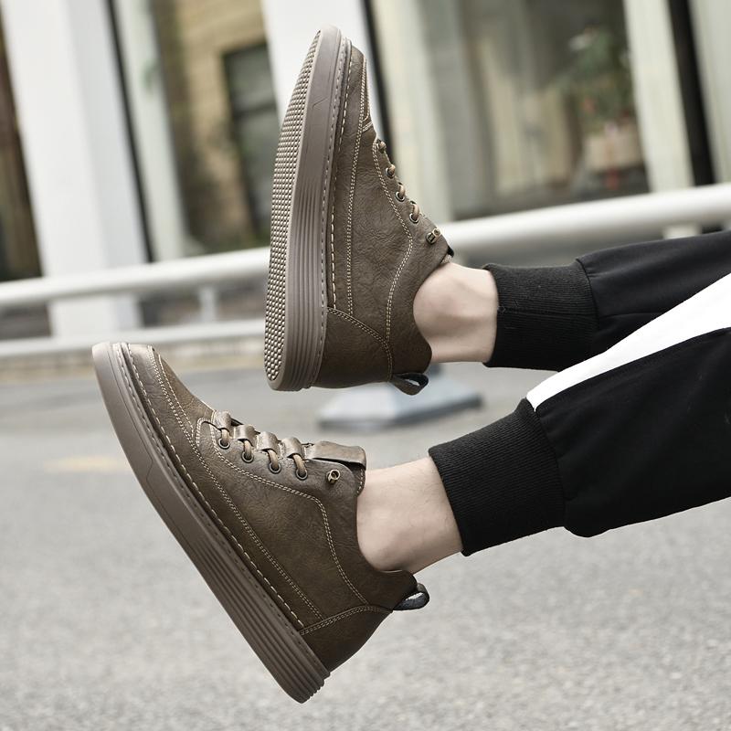 Mode Echtes Leder Herrenschuhe Hohe Qualität Skateboard Freizeit Aufzugsschuhe für Herren Modedesigner Sneakers Allround Tennisschuhe