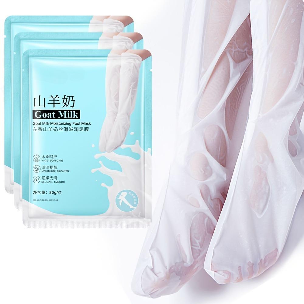 6 Pairs of Goat Milk Extended Foot Mask Hand Mask Hydrating and Moisturizing Foot Mask Foot Care Leg Mask