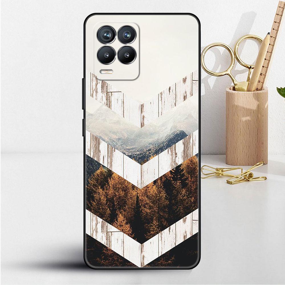 Wald Geometrie Holz Natur Hülle Für Realme 8 C21y GT Neo 2 3 8i C21 7 C11 6 C12 C35 C3 GT 9 Pro C12 Silikon TPU Handyhülle