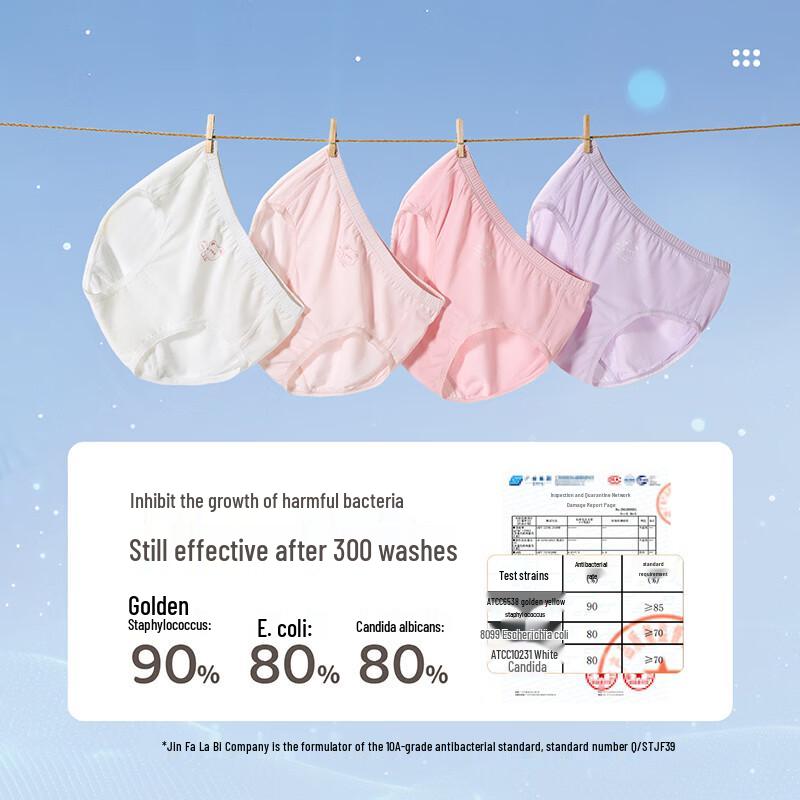 Labi Girls' Antibacterial Underwear 4-Pack