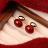 Luxury French Red Pearl Earrings: Elegant, Versatile, and Fashionable Stud Jewelry for Women