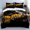 Boxing Action Yellow Wraps Bedding Duvet Cover Set  (1*Duvet Cover 2*Pillowcases, Without Duvet Insert)
